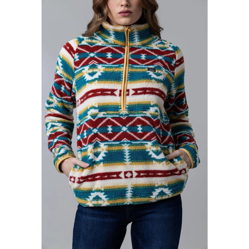 Kimes Ranch Roswell Polar Fleece Sweatshirt Matcha Teal Small Western Country